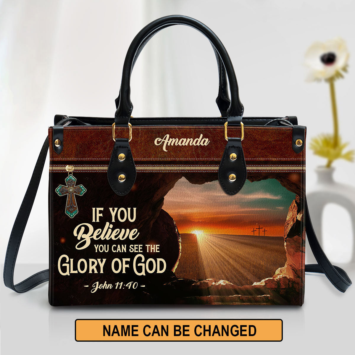 Personalized If You Believe You Can See The Glory Of God Leather Bag - Christian Pu Leather Bags For Women