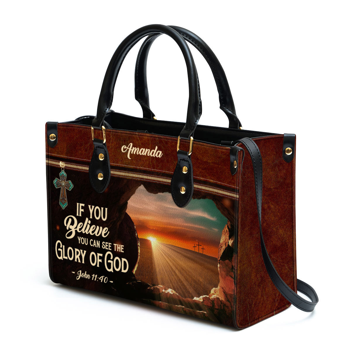 Personalized If You Believe You Can See The Glory Of God Leather Bag - Christian Pu Leather Bags For Women