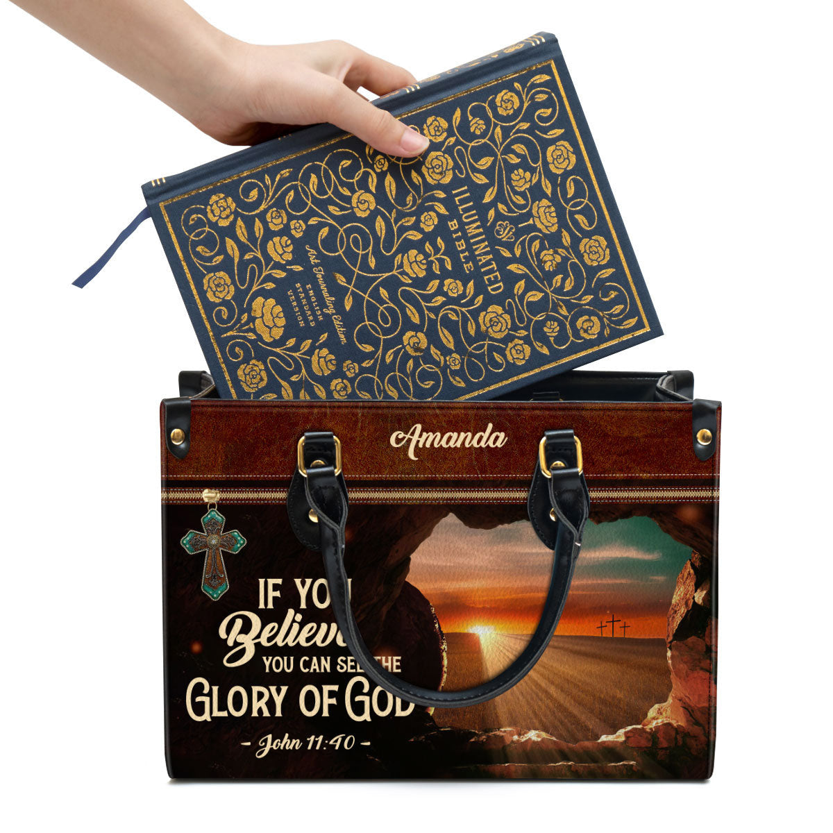 Personalized If You Believe You Can See The Glory Of God Leather Bag - Christian Pu Leather Bags For Women