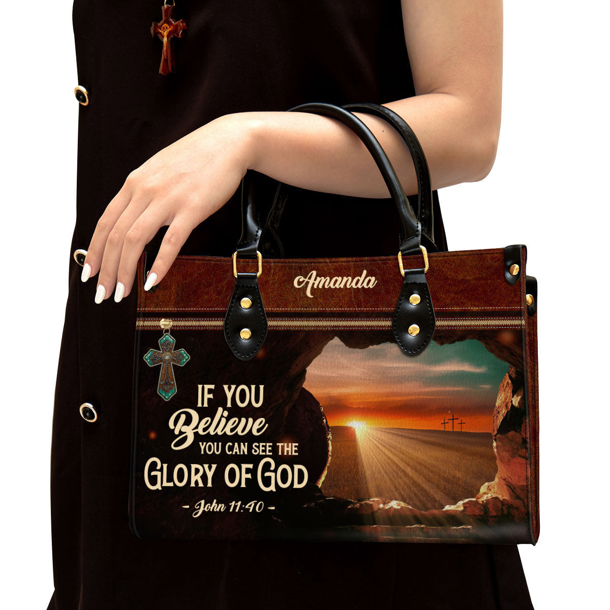 Personalized If You Believe You Can See The Glory Of God Leather Bag - Christian Pu Leather Bags For Women