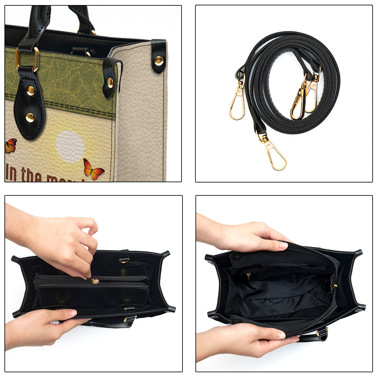 Personalized In The Morning When I Rise Give Me Jesus Leather Bag - Christian Pu Leather Bags For Women