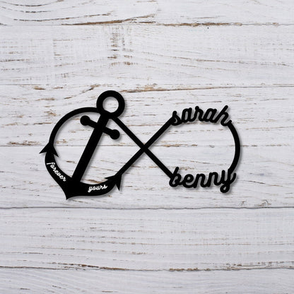 Personalized Infinity Anchor Metal Sign - Metal Established Infinity Sign