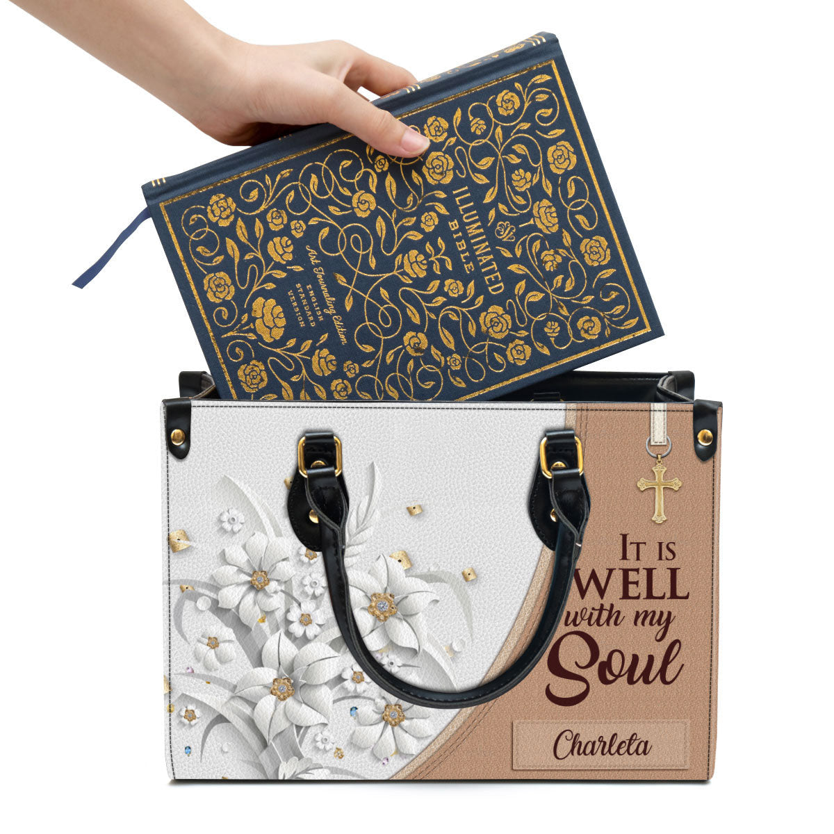 Personalized It Is Well With My Soul Leather Bag - Christian Pu Leather Bags For Women