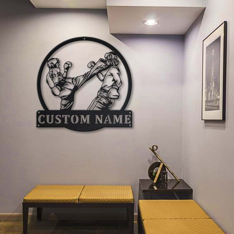Personalized Kickboxing Sport Metal Sign - Custom Kickboxing Sport Metal Wall Art - Sport Gift