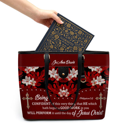 Personalized Large Leather Tote Bag Bag - Spiritual Gifts For Christian Women