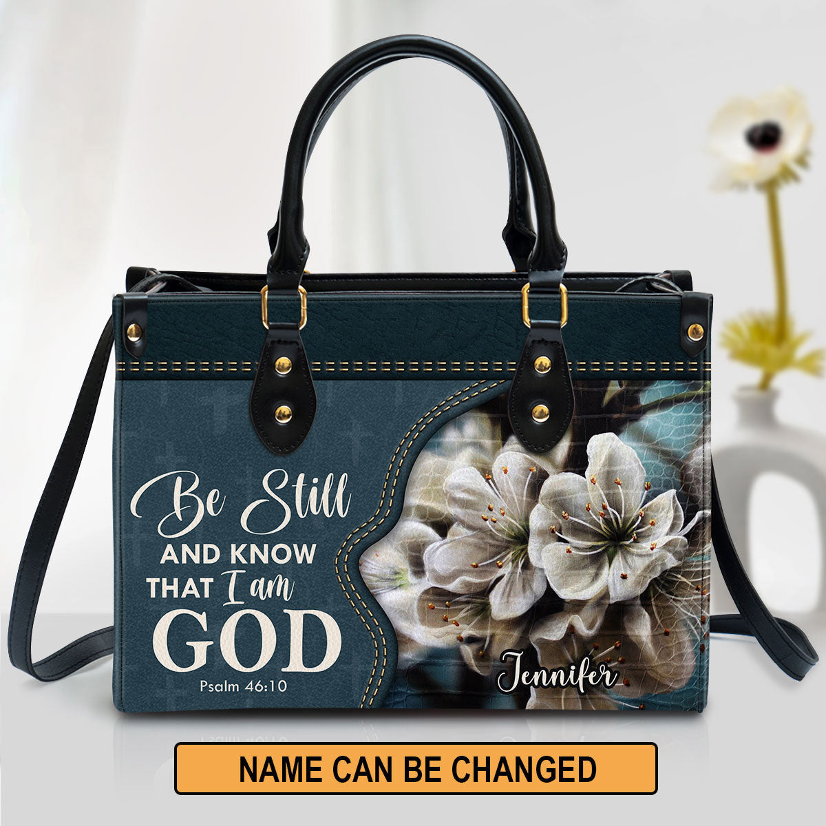 Personalized Leather Bag For Women - Be Still And Know That I Am God Leather Bag Leather Bag - Christian Gifts for Women