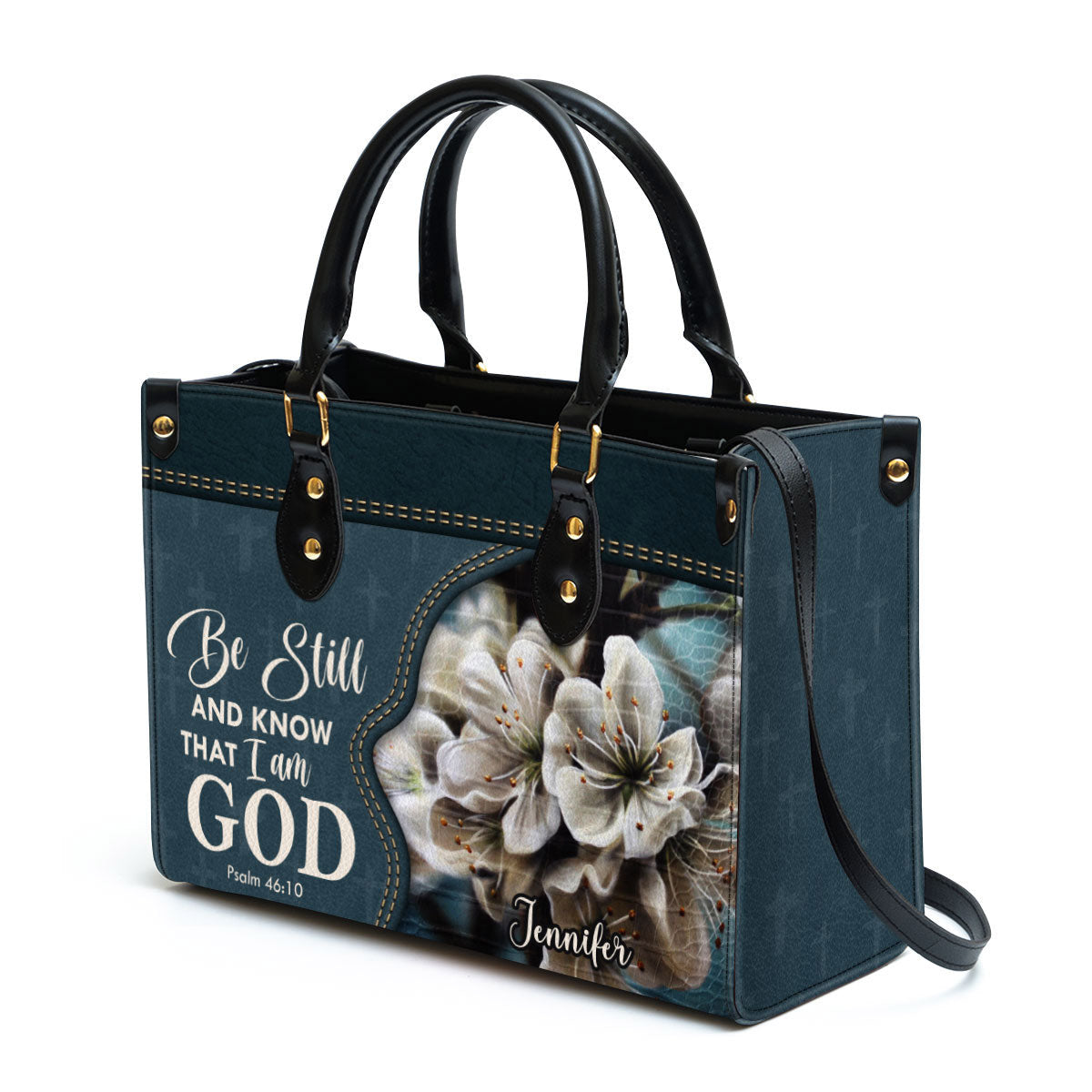 Personalized Leather Bag For Women - Be Still And Know That I Am God Leather Bag Leather Bag - Christian Gifts for Women