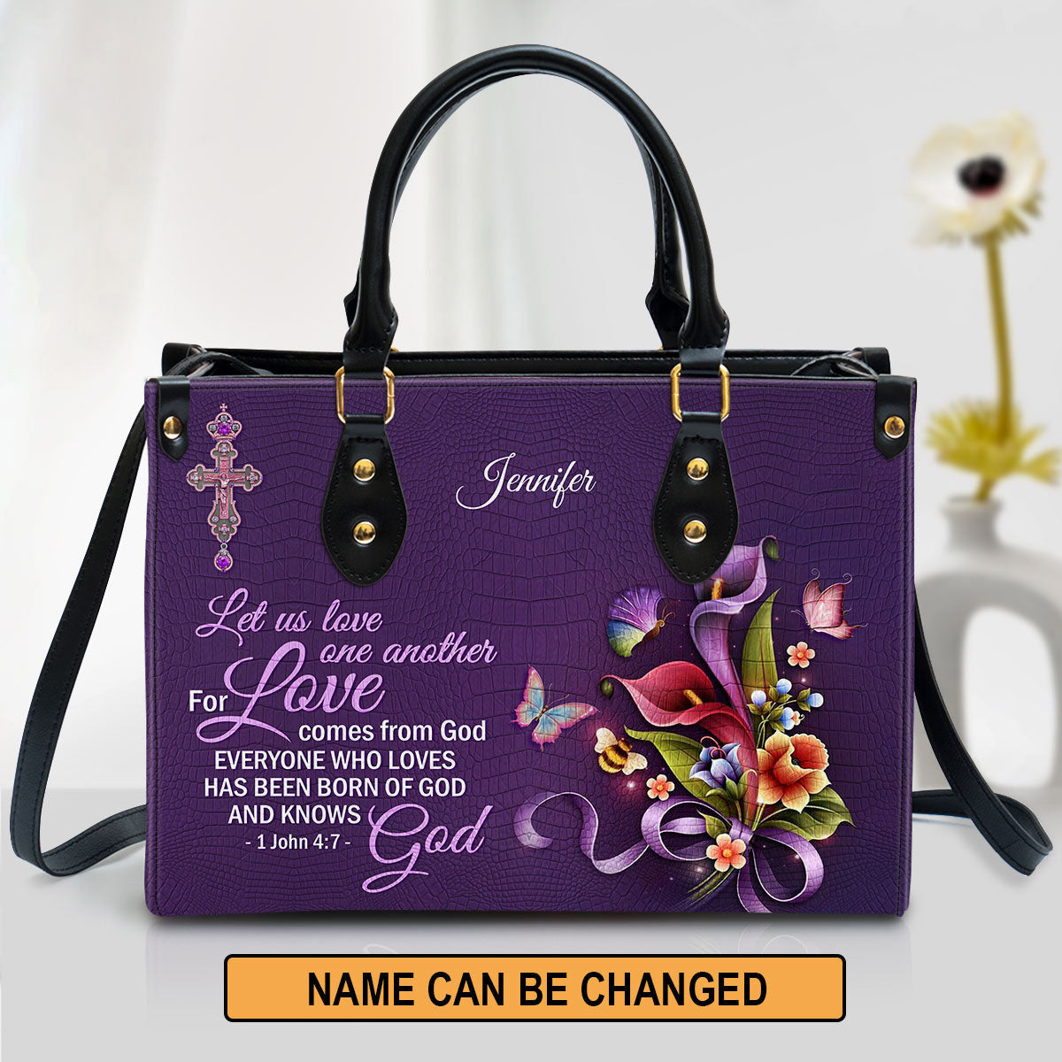 Personalized Leather Bag For Women - Everyone Who Loves Has Heen Born Of God And Knows God Leather Bag Leather Bag - Christian Gifts for Women