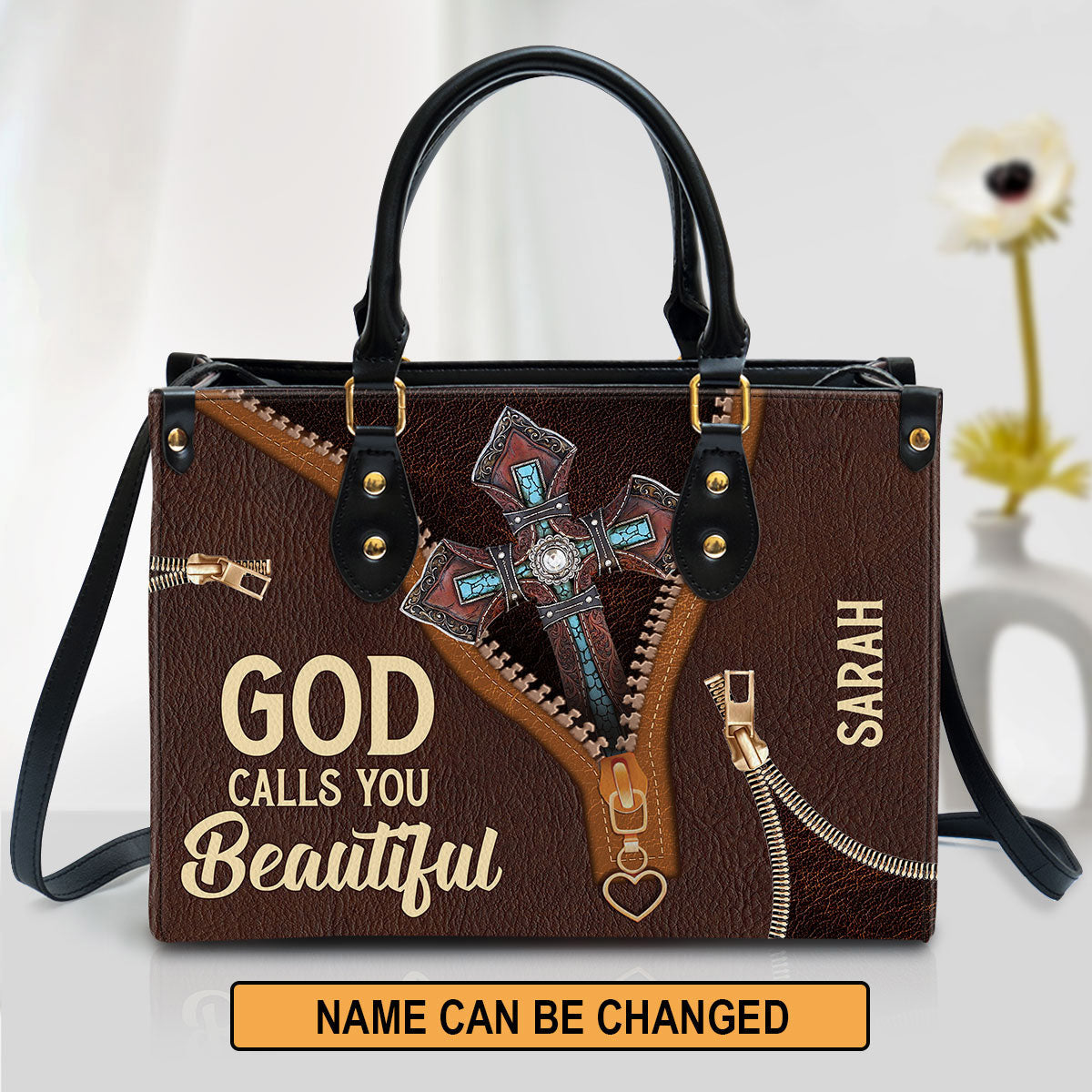 Personalized Leather Bag For Women - God Calls You Beautiful Leather Bag Leather Bag - Christian Gifts for Women