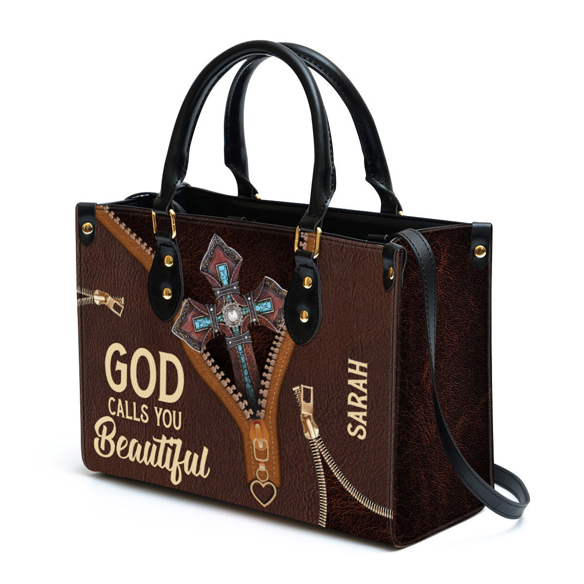 Personalized Leather Bag For Women - God Calls You Beautiful Leather Bag Leather Bag - Christian Gifts for Women