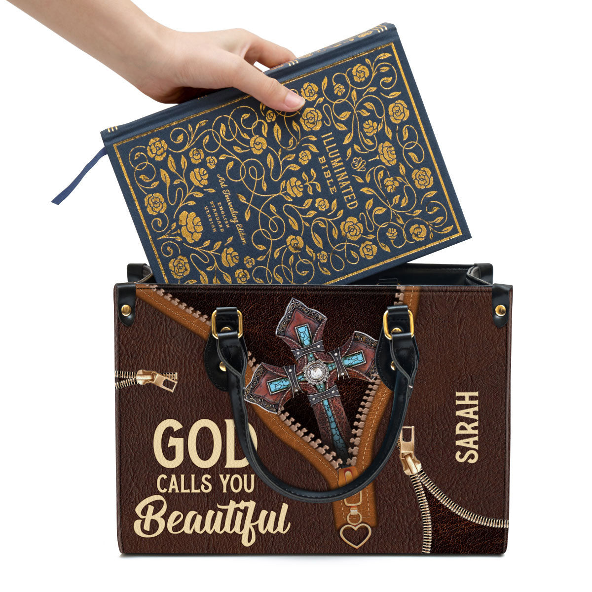 Personalized Leather Bag For Women - God Calls You Beautiful Leather Bag Leather Bag - Christian Gifts for Women