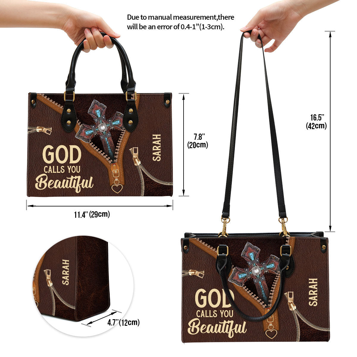 Personalized Leather Bag For Women - God Calls You Beautiful Leather Bag Leather Bag - Christian Gifts for Women