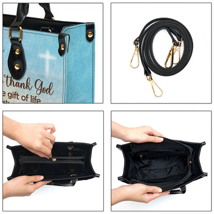 Personalized Leather Bag For Women - Just Thankful To Be Alive Leather Bag Leather Bag - Christian Gifts for Women
