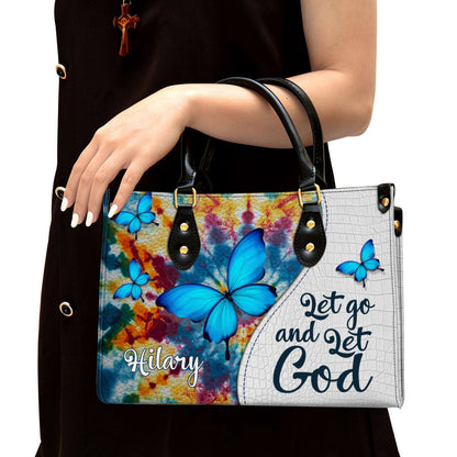 Personalized Leather Bag For Women - Let Go And Let God Leather Bag Leather Bag - Christian Gifts for Women