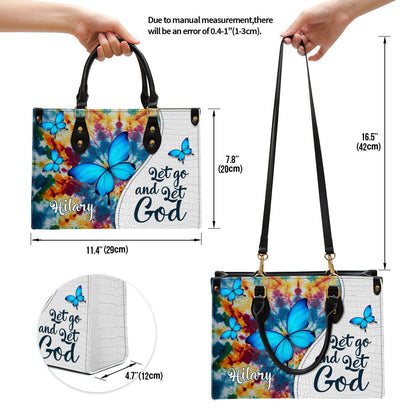 Personalized Leather Bag For Women - Let Go And Let God Leather Bag Leather Bag - Christian Gifts for Women
