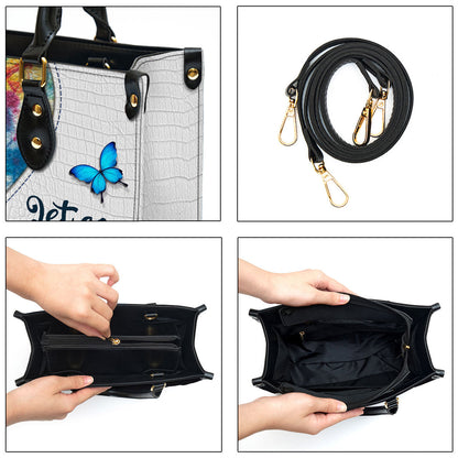 Personalized Leather Bag For Women - Let Go And Let God Leather Bag Leather Bag - Christian Gifts for Women