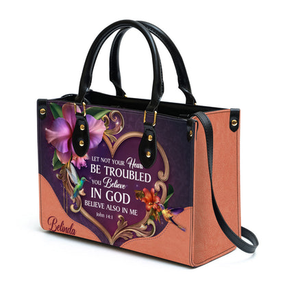 Personalized Leather Bag For Women - Let Not Your Heart Be Troubled Leather Bag Leather Bag - Christian Gifts for Women
