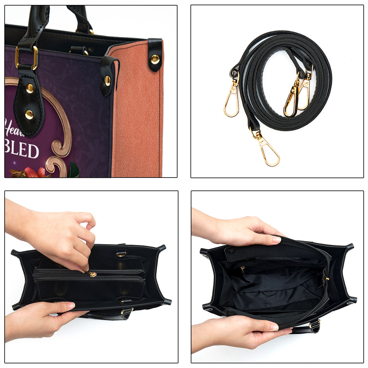 Personalized Leather Bag For Women - Let Not Your Heart Be Troubled Leather Bag Leather Bag - Christian Gifts for Women