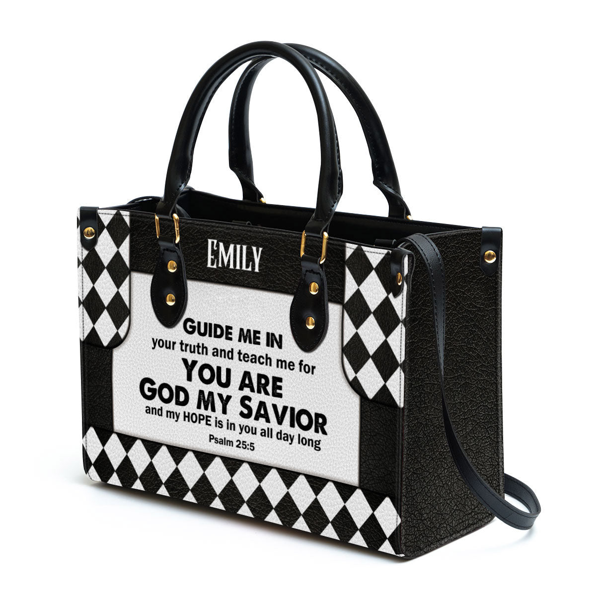 Personalized Leather Bag For Women - My Hope Is In You All Day Long Leather Bag Leather Bag - Christian Gifts for Women