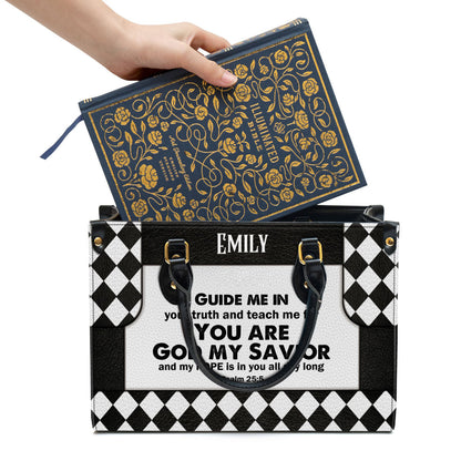 Personalized Leather Bag For Women - My Hope Is In You All Day Long Leather Bag Leather Bag - Christian Gifts for Women