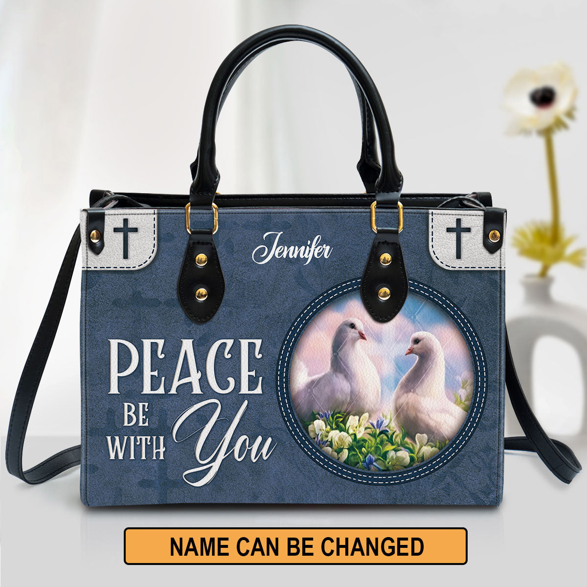Personalized Leather Bag For Women - Peace Be With You Leather Bag Leather Bag - Christian Gifts for Women