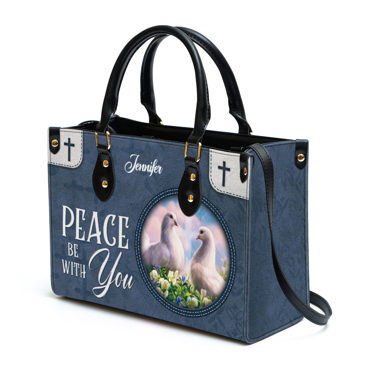 Personalized Leather Bag For Women - Peace Be With You Leather Bag Leather Bag - Christian Gifts for Women