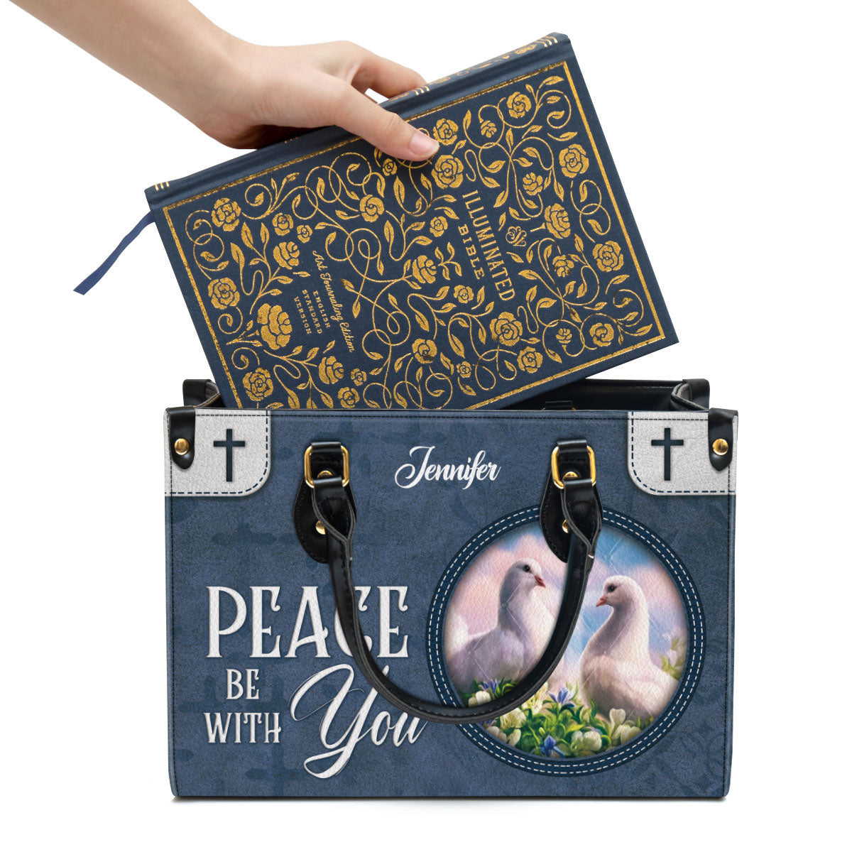 Personalized Leather Bag For Women - Peace Be With You Leather Bag Leather Bag - Christian Gifts for Women