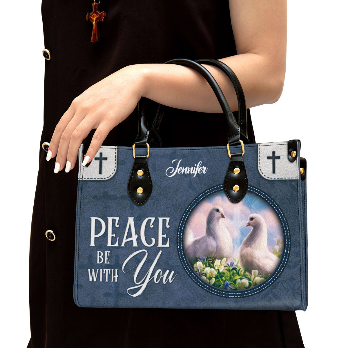 Personalized Leather Bag For Women - Peace Be With You Leather Bag Leather Bag - Christian Gifts for Women