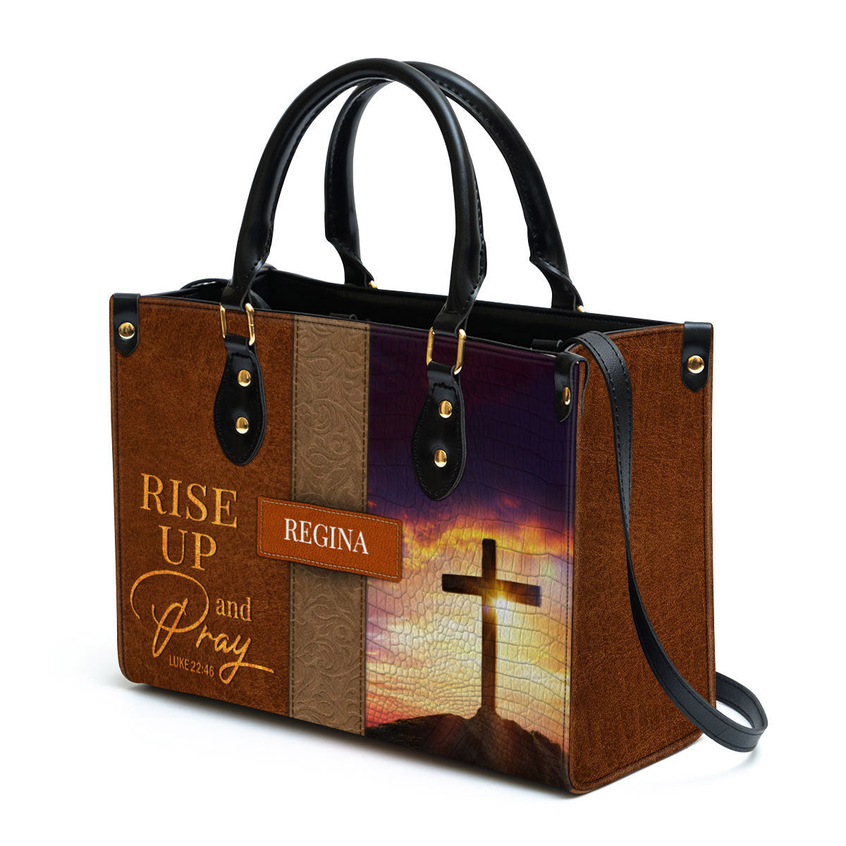 Personalized Leather Bag For Women - Rise Up And Pray Leather Bag Leather Bag - Christian Gifts for Women