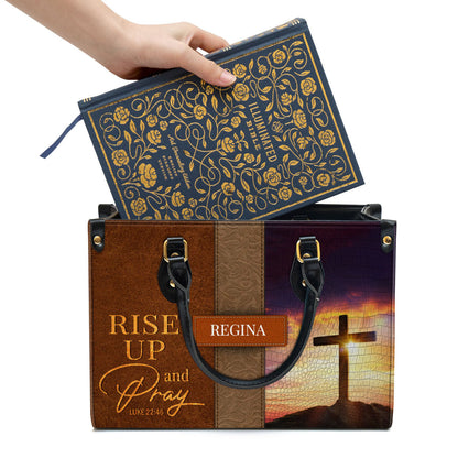 Personalized Leather Bag For Women - Rise Up And Pray Leather Bag Leather Bag - Christian Gifts for Women