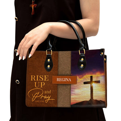 Personalized Leather Bag For Women - Rise Up And Pray Leather Bag Leather Bag - Christian Gifts for Women