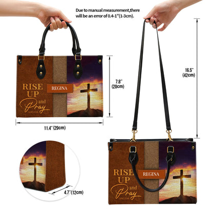 Personalized Leather Bag For Women - Rise Up And Pray Leather Bag Leather Bag - Christian Gifts for Women