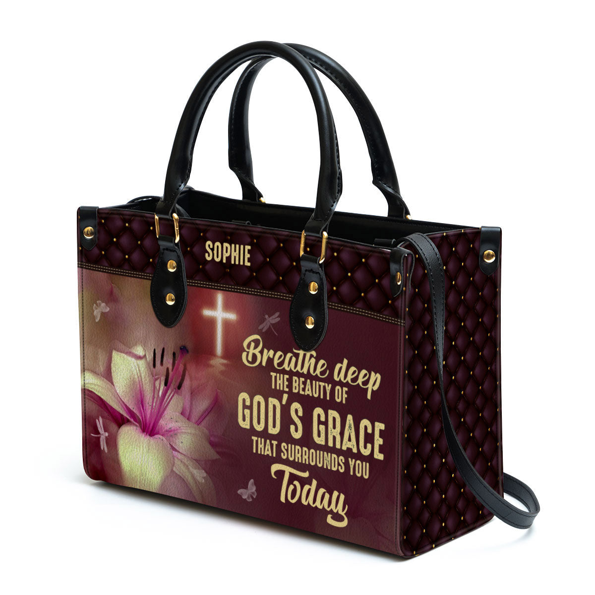 Personalized Leather Bag For Women - The Beauty Of God‘s Grace That Surrounds You Today Leather Bag Leather Bag - Christian Gifts for Women
