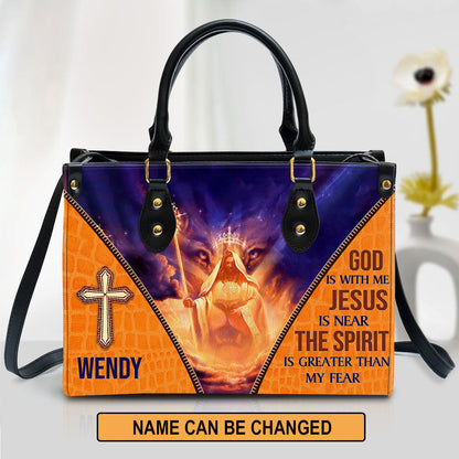 Personalized Leather Bag For Women - The Spirit Is Greater Than My Fear Leather Bag Leather Bag - Christian Gifts for Women