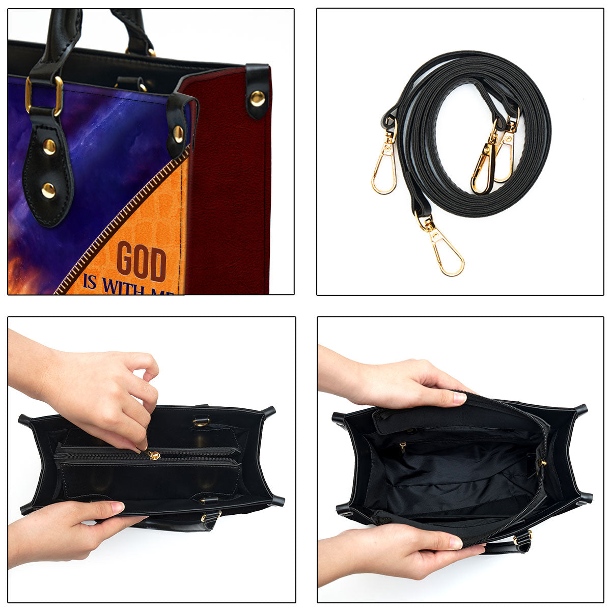 Personalized Leather Bag For Women - The Spirit Is Greater Than My Fear Leather Bag Leather Bag - Christian Gifts for Women