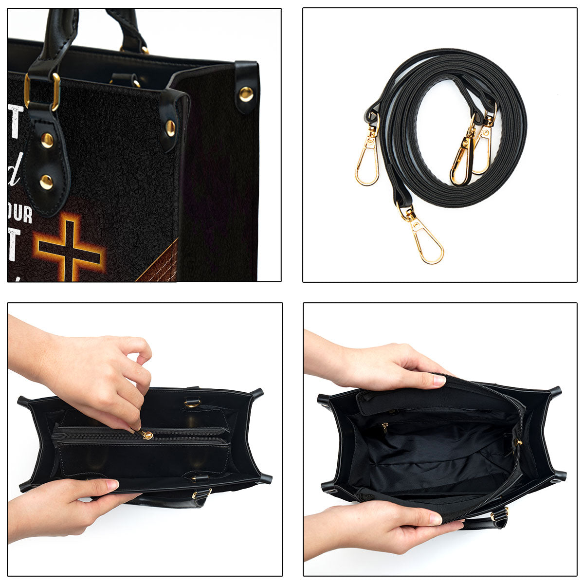 Personalized Leather Bag For Women - Trust In The Lord With All Your Heart Leather Bag Leather Bag - Christian Gifts for Women