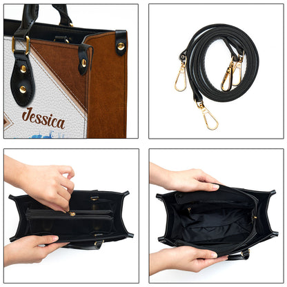 Personalized Leather Bag For Women - Walk By Faith Not By Sight Leather Bag Leather Bag - Christian Gifts for Women