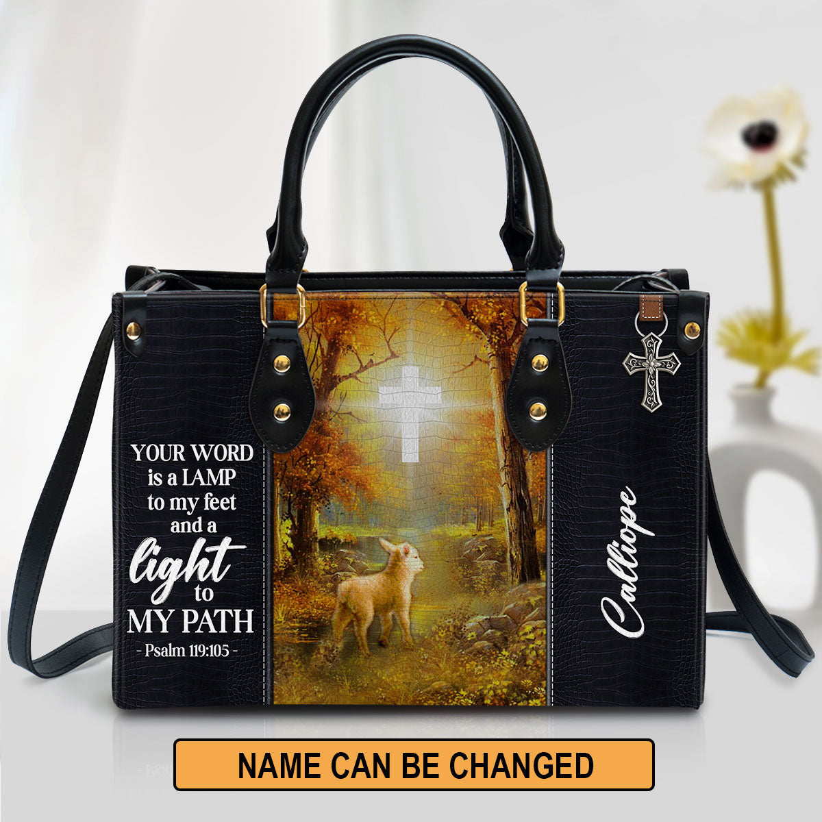 Personalized Leather Bag For Women - Your Word Is A Lamp To My Feet And A Light To My Path Leather Bag Leather Bag - Christian Gifts for Women