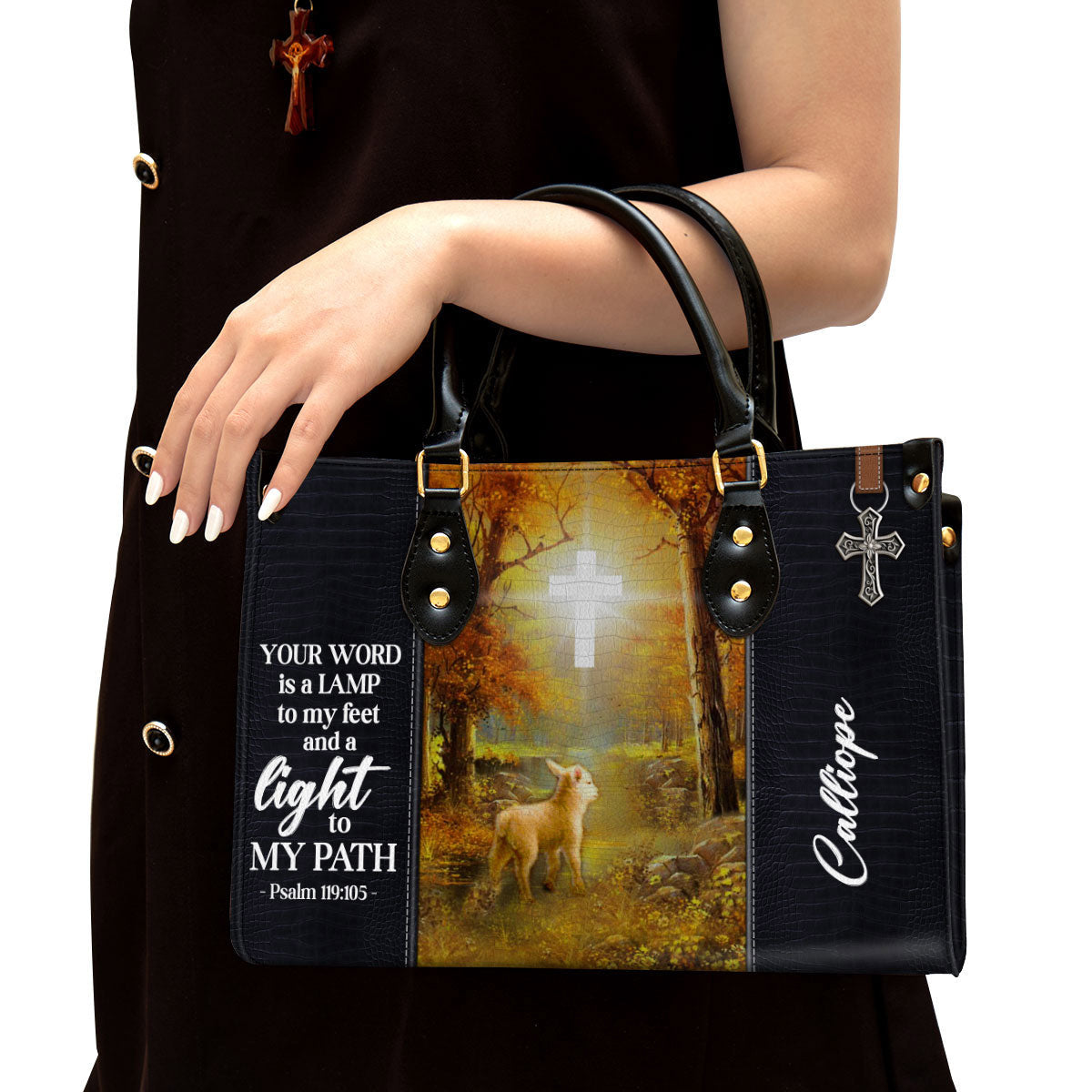 Personalized Leather Bag For Women - Your Word Is A Lamp To My Feet And A Light To My Path Leather Bag Leather Bag - Christian Gifts for Women