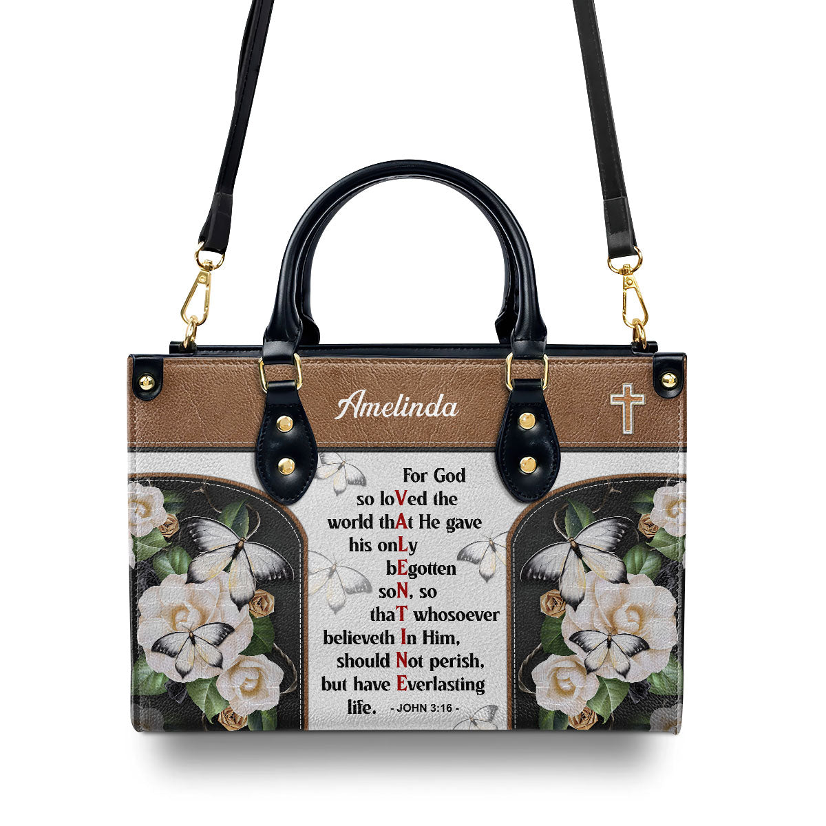 Personalized Leather Handbag Christian Valentines Day Ideas John 316 For God So Loved The World Bible Verse Spiritual Gifts