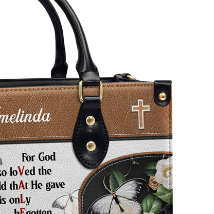 Personalized Leather Handbag Christian Valentines Day Ideas John 316 For God So Loved The World Bible Verse Spiritual Gifts