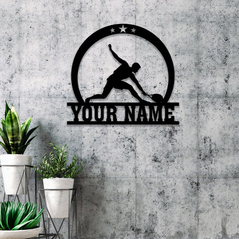 Personalized Male Tennis Star Player Metal Wall Art - Tennis Player Lover Gift - Sport Sign - Birthday Gift