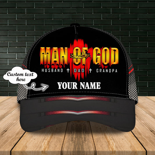Personalized Man Of God Cap Hat - 3D Baseball Cap Hat For Father - Classic Dad Cap - Dad Hat
