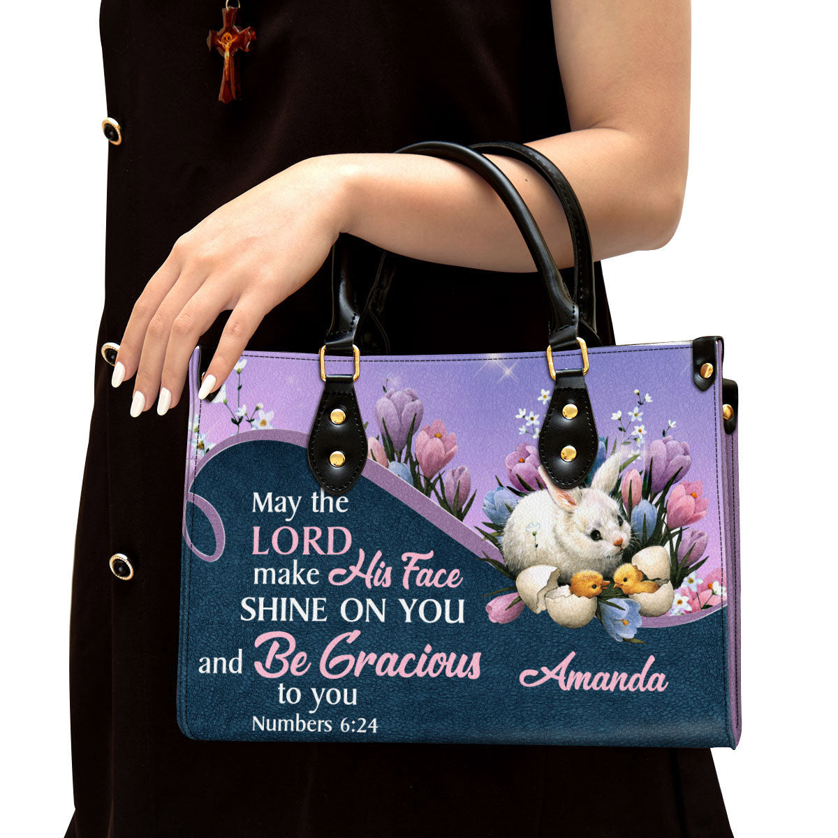 Personalized May The Lord Make His Face Shine On You And Be Gracious To You Leather Bag - Christian Pu Leather Bags For Women