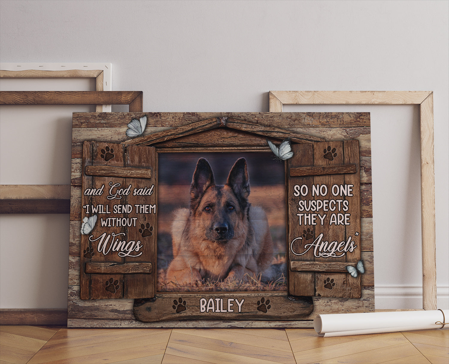 Personalized Memorial Pet Photo Canvas - And God Said I Will Send Them Without Wings Canvas Wall Art