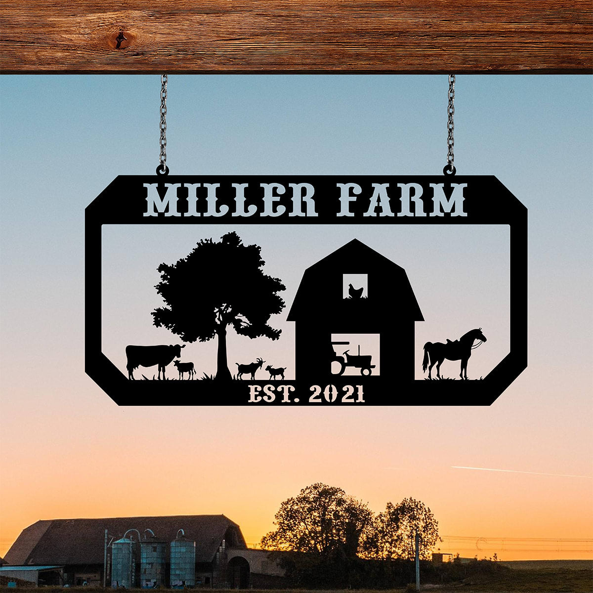 Personalized Metal Farm Sign Horse Cow Goat Chicken Monogram Custom Ou ...