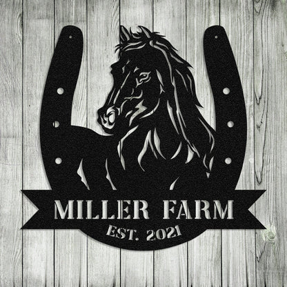 Personalized Horse Farm Metal Sign - Metal Horse Barn - Custom Metal Farm Signs - Gift For Horse Lover