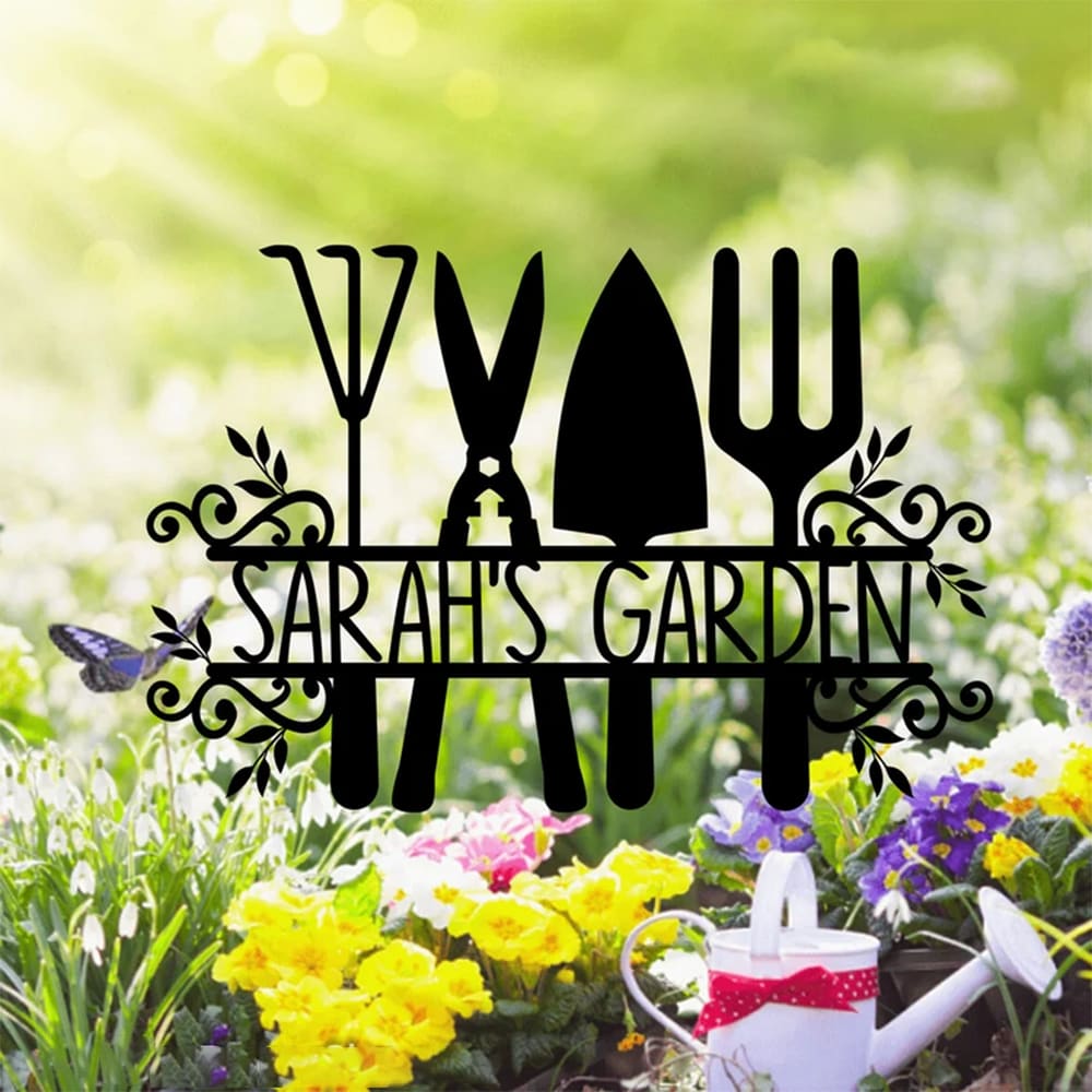 Personalized Metal Garden Sign - Gardening Metal sign- Custom Outdoor Garden Stake - Gift For Gardening Lovers