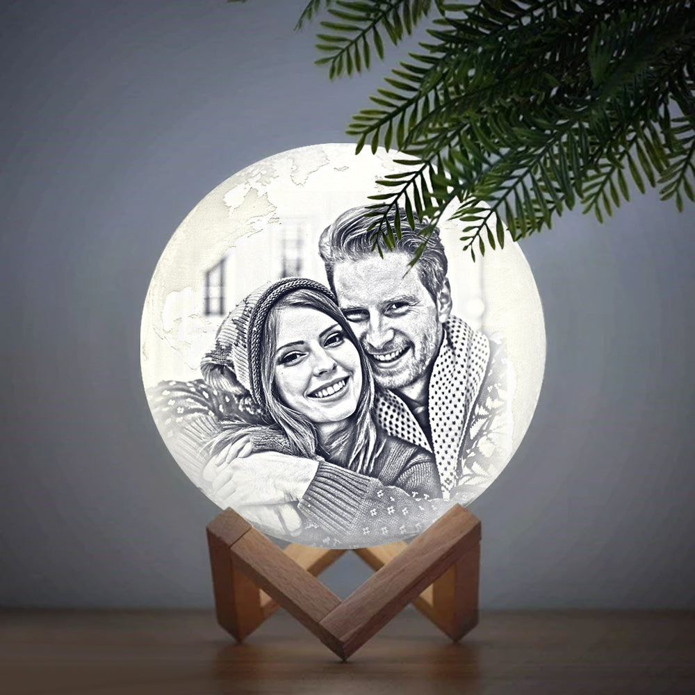 Personalized Moon Lamp 3d Printing Photo - Lover Gifts Engraved Lamp - Custom Gifts For Valentines Day