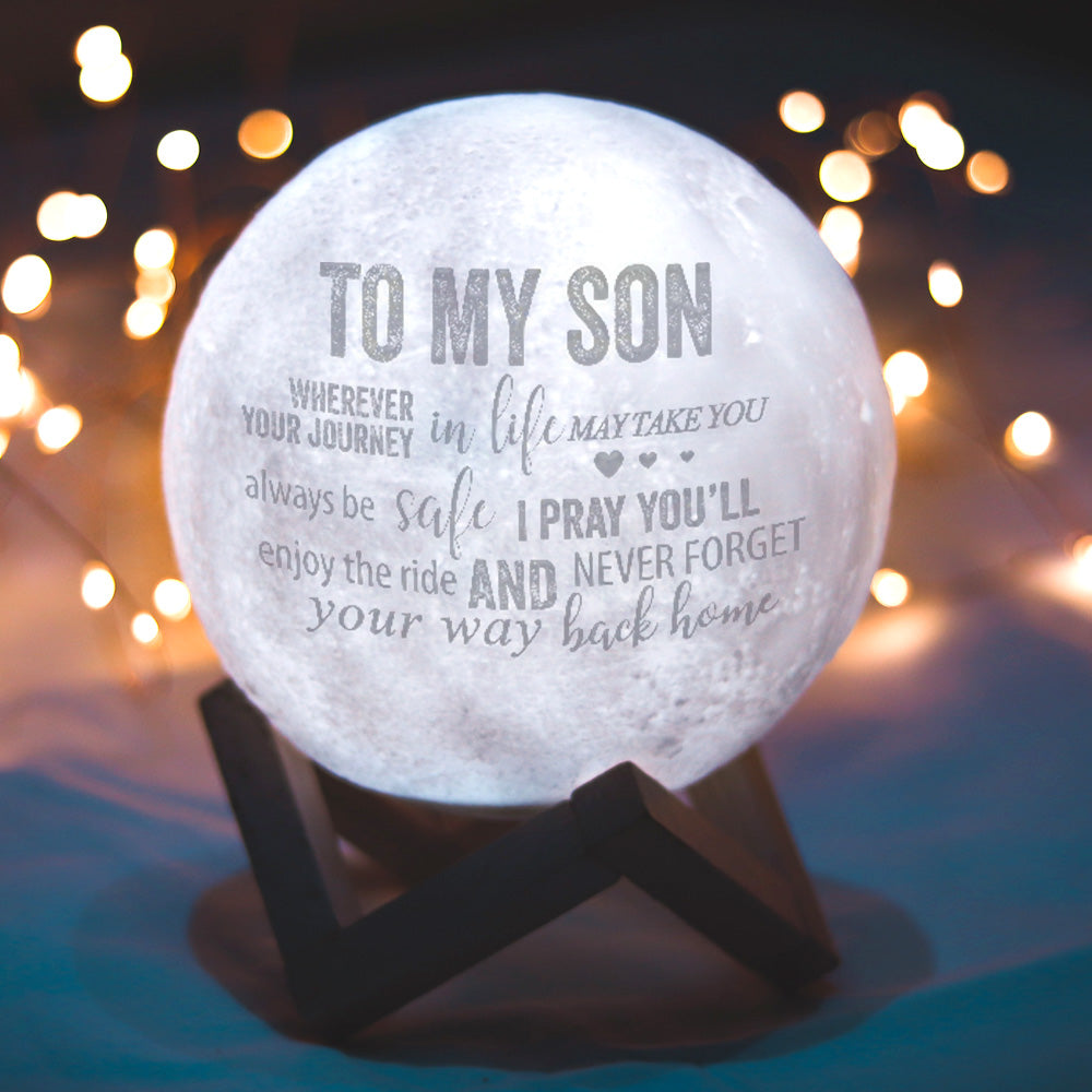 Personalized Moon Lamp To My Son - Gifts for Son Birthday - Custom 3d Photo Moon Lamp